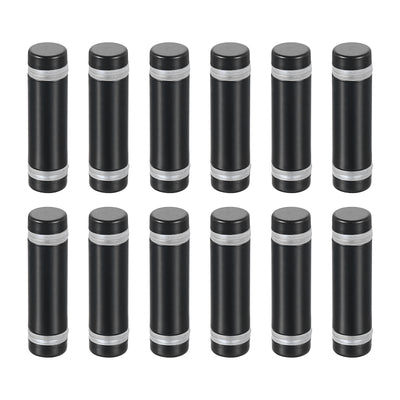 Harfington Uxcell 12Pcs Sign Standoff Screw, 1/2"x1.6" Stainless Steel Advertising Screw, Black