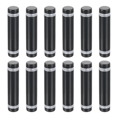 Harfington Uxcell 12Pcs Sign Standoff Screw, 1/2"x2" Stainless Steel Advertising Screw, Black