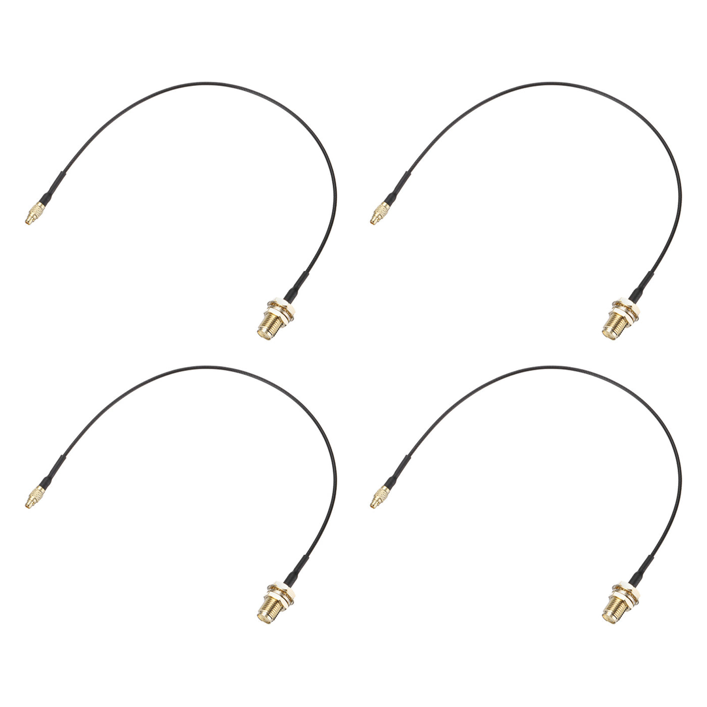 uxcell Uxcell 4Pcs MMCX Male to SMA Female Bulkhead Adapter 12inch RF1.37 Cable