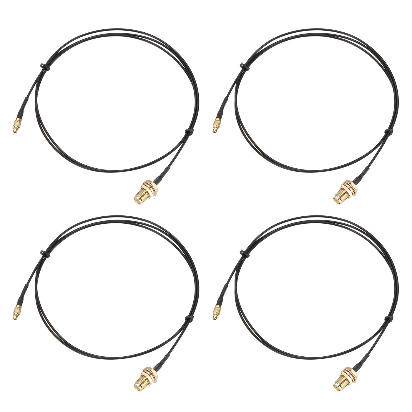 uxcell Uxcell 4Pcs MMCX Male to SMA Female Bulkhead Adapter 39inch RF1.37 Cable