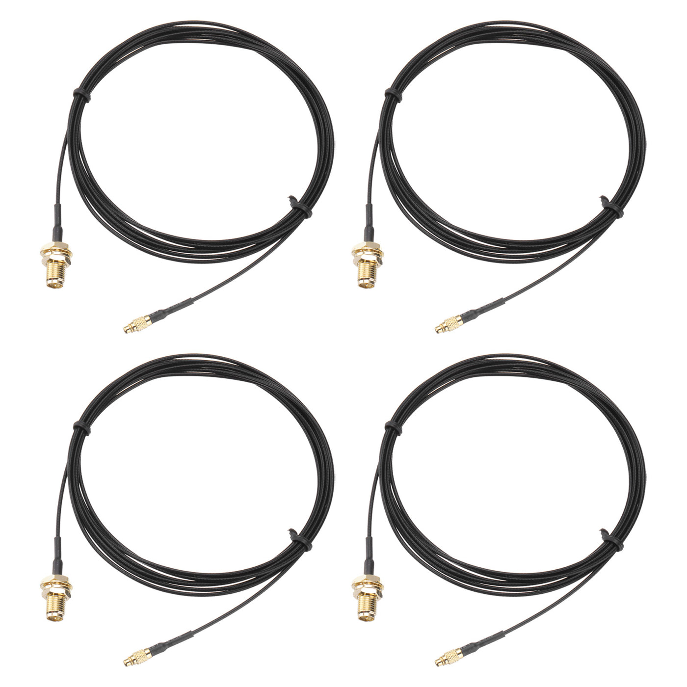 uxcell Uxcell 4Pcs MMCX Male to SMA Female Bulkhead Adapter 59inch RF1.37 Cable