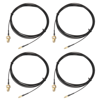 Harfington Uxcell 4Pcs MMCX Male to SMA Female Bulkhead Adapter 59inch RF1.37 Cable