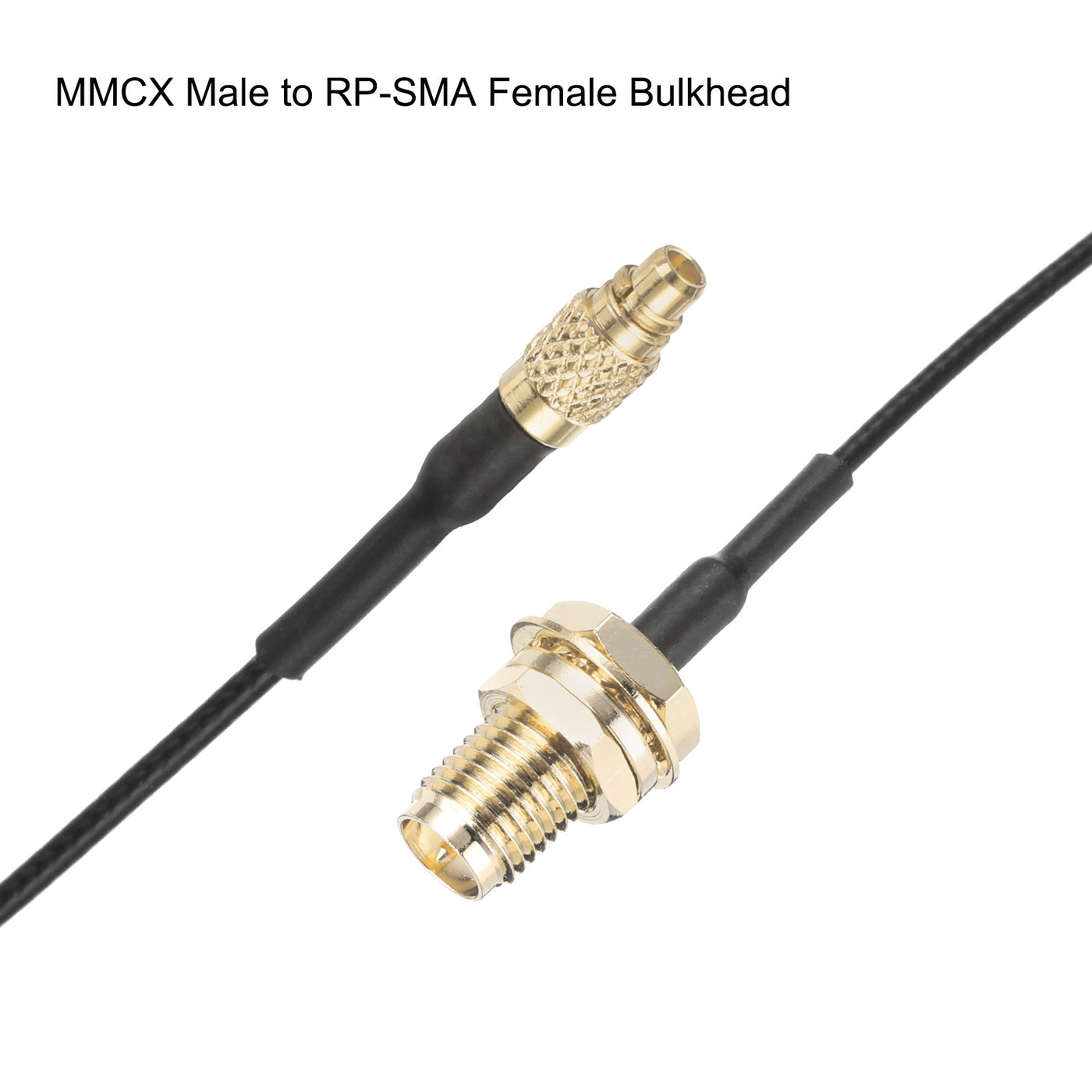 uxcell Uxcell MMCX Male to RP-SMA Female Bulkhead Adapter 39inch RF1.37 Cable