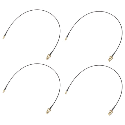 Harfington Uxcell 4Pcs MMCX Male to RP-SMA Female Bulkhead Adapter 12inch RF1.37 Cable