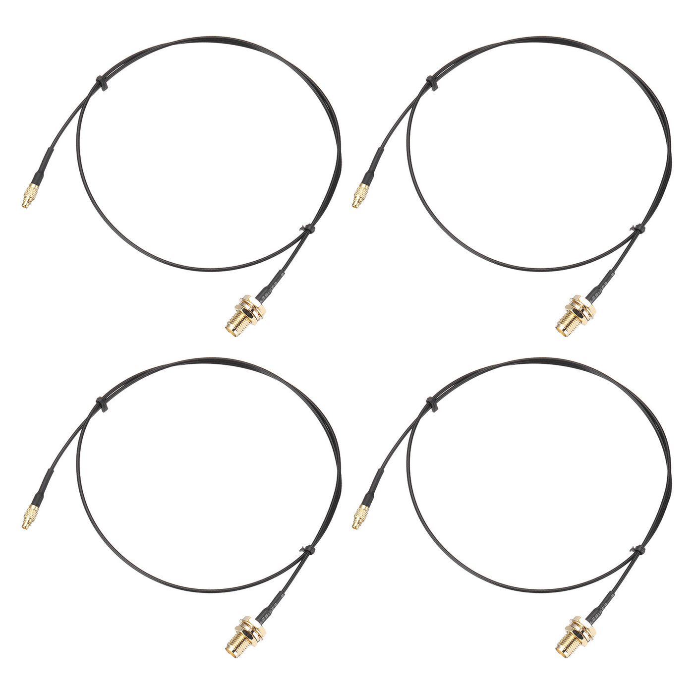 uxcell Uxcell 4Pcs MMCX Male to RP-SMA Female Bulkhead Adapter 20inch RF1.37 Cable