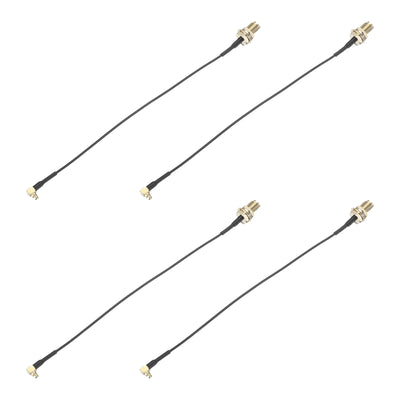 Harfington Uxcell 4Pcs MMCX Male Right Angle to SMA Female Bulkhead Adapter 2inch RF1.37 Cable