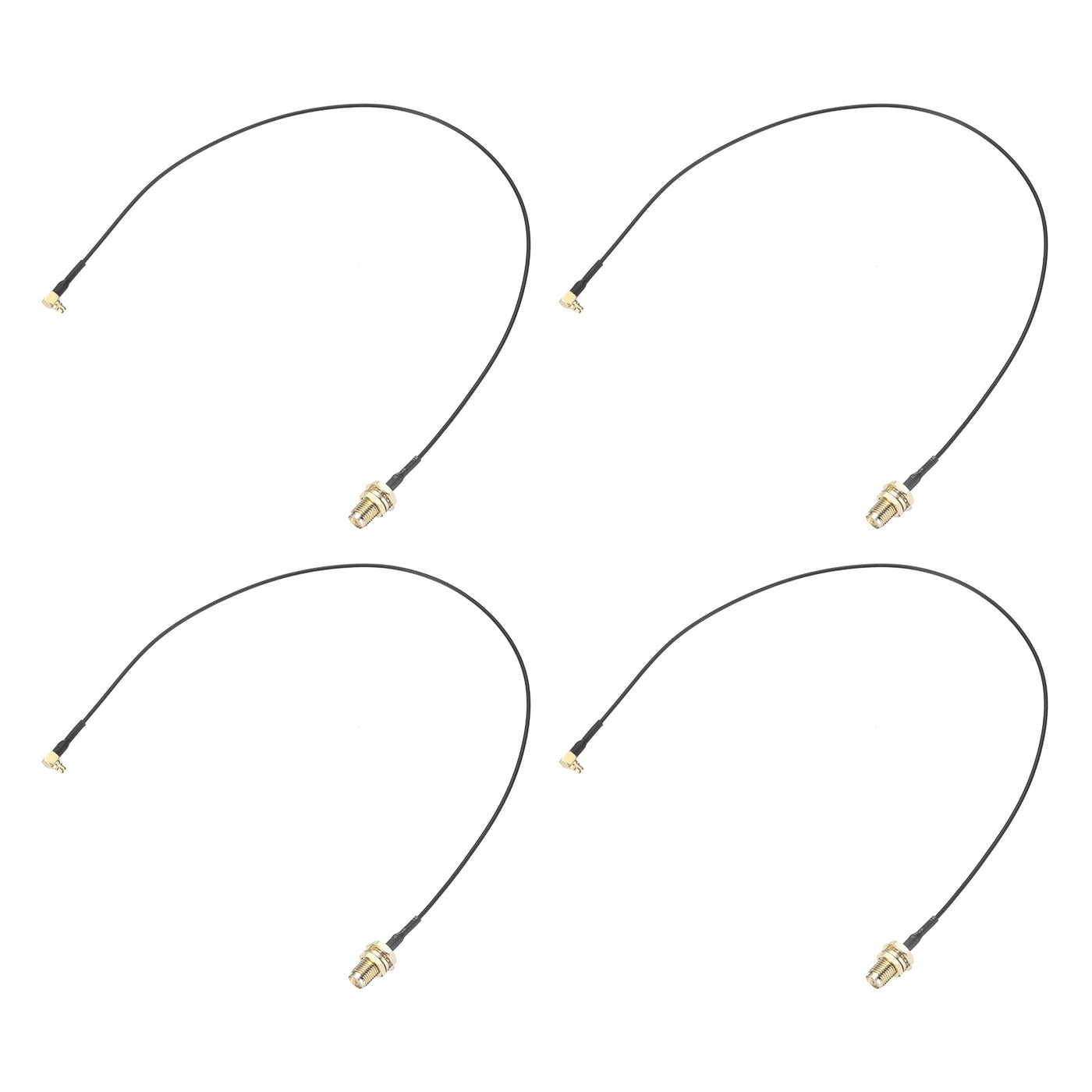 uxcell Uxcell 4Pcs MMCX Male Right Angle to SMA Female Bulkhead Adapter 8inch RF1.37 Cable