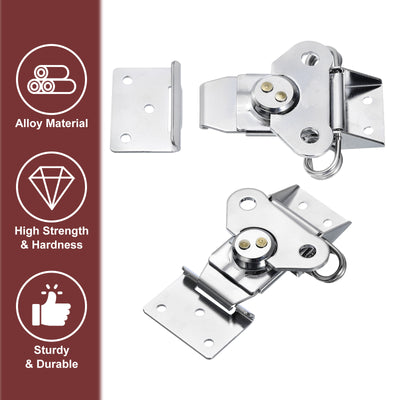 Harfington Uxcell 2Pcs Butterfly Twist Latch, 4.72" Alloy Spring Twist Latch, Chrome Silver