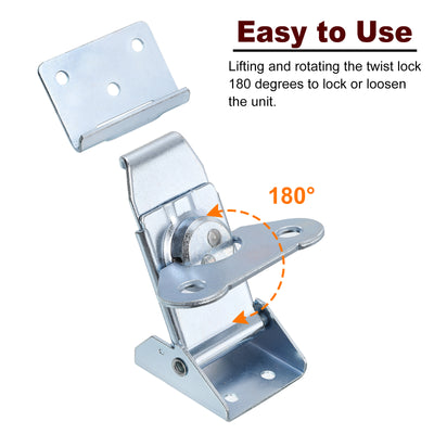 Harfington Uxcell Butterfly Twist Latch, 4.72" Alloy Keeper Toggle Clamp, Blue