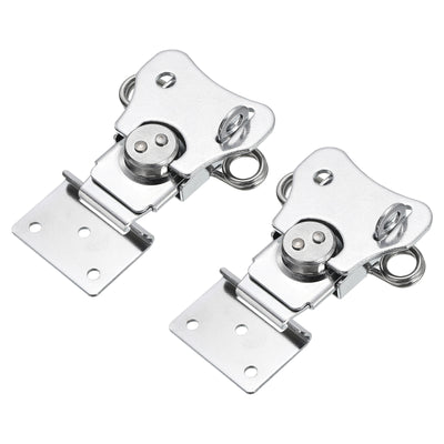 Harfington Uxcell 2Pcs Butterfly Twist Latch, 3.54" Alloy Spring Twist Latch, Chrome Silver