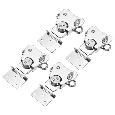 Harfington Uxcell 4Pcs Butterfly Twist Latch, 3.54" Alloy Spring Twist Latch, Chrome Silver