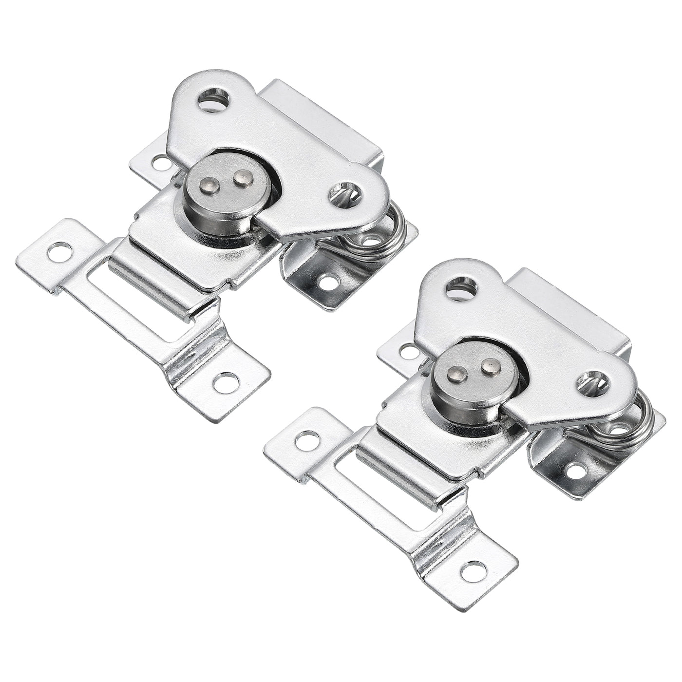 uxcell Uxcell 2Pcs Butterfly Twist Latch, 2.83" Alloy Spring Twist Latch, Chrome Silver