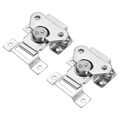 Harfington Uxcell 2Pcs Butterfly Twist Latch, 2.83" Alloy Spring Twist Latch, Chrome Silver