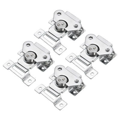 Harfington Uxcell 4Pcs Butterfly Twist Latch, 2.83" Alloy Spring Twist Latch, Chrome Silver