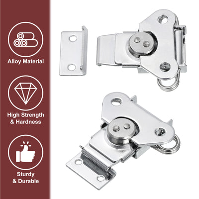 Harfington Uxcell 2Pcs Butterfly Twist Latch, 2.8" Alloy Spring Twist Latch, Chrome Silver