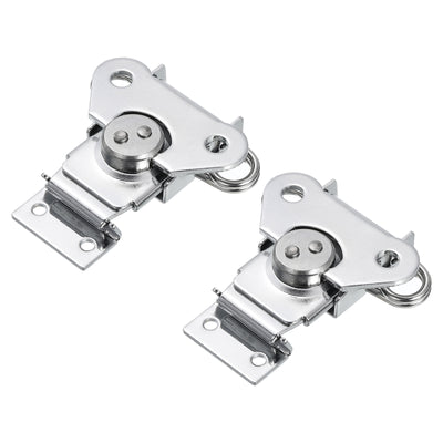 Harfington Uxcell 2Pcs Butterfly Twist Latch, 2.8" Alloy Spring Twist Latch, Chrome Silver