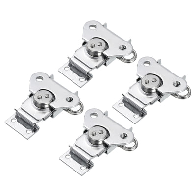 Harfington Uxcell 4Pcs Butterfly Twist Latch, 2.8" Alloy Spring Twist Latch, Chrome Silver