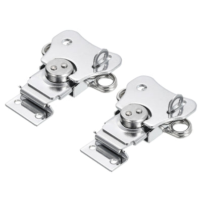 Harfington Uxcell 2Pcs Butterfly Twist Latch, 3" Alloy Spring Twist Latch, Silver