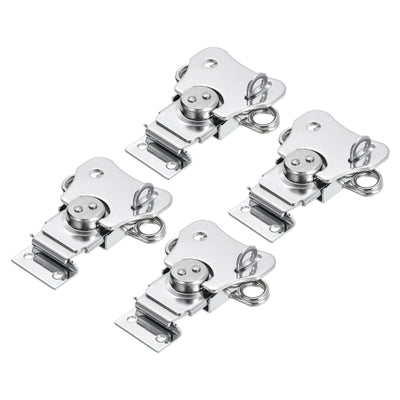 Harfington Uxcell 4Pcs Butterfly Twist Latch, 3" Alloy Spring Twist Latch, Silver