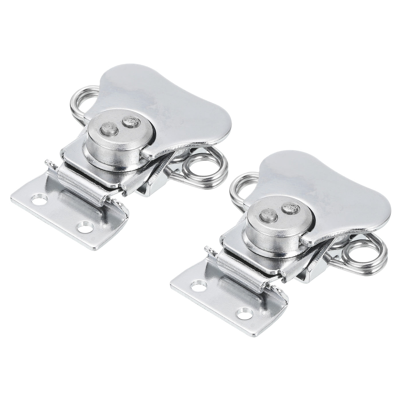 uxcell Uxcell 2Pcs Butterfly Twist Latch, 2.17" Alloy Spring Twist Latch, Silver