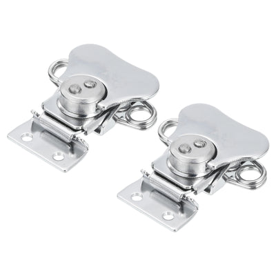 Harfington Uxcell 2Pcs Butterfly Twist Latch, 2.17" Alloy Spring Twist Latch, Silver