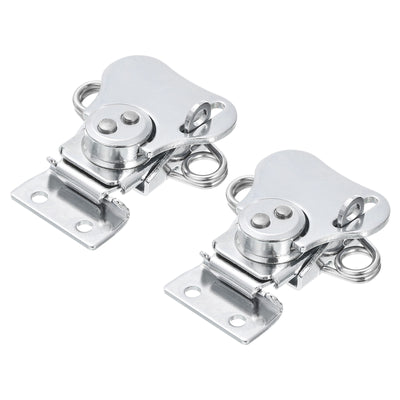 Harfington Uxcell 2 Pcs Butterfly Twist Latch, 2.17" Alloy Spring Twist Latch, Silver