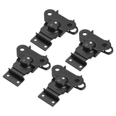 Harfington Uxcell 4Pcs Butterfly Twist Latch, 2.8" Alloy Spring Twist Latch, Black