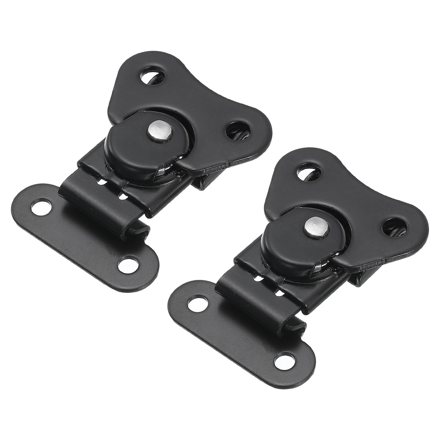 uxcell Uxcell 2Pcs Butterfly Twist Latch, 1.97" Alloy Spring Twist Latch, Black