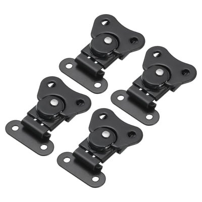 Harfington Uxcell 4Pcs Butterfly Twist Latch, 1.97" Alloy Spring Twist Latch, Black