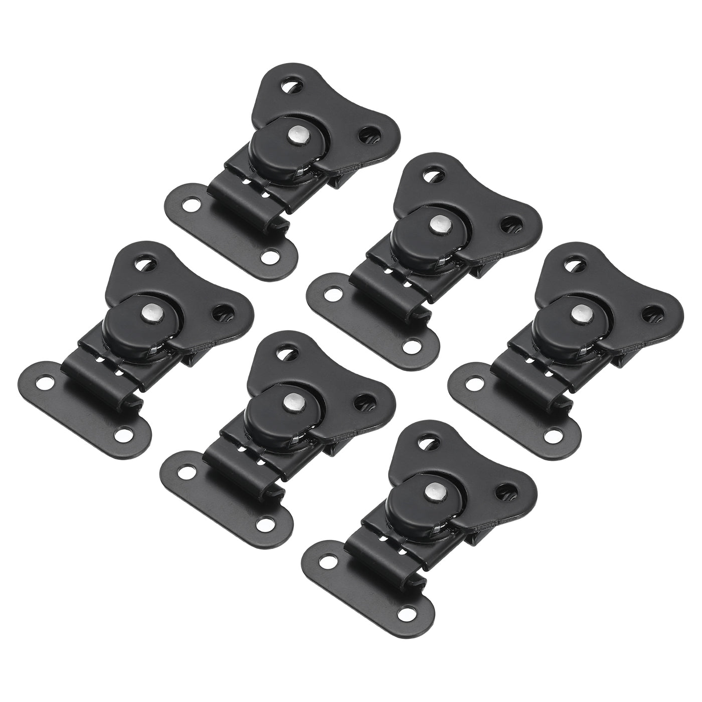 uxcell Uxcell 6Pcs Butterfly Twist Latch, 1.97" Alloy Spring Twist Latch, Black