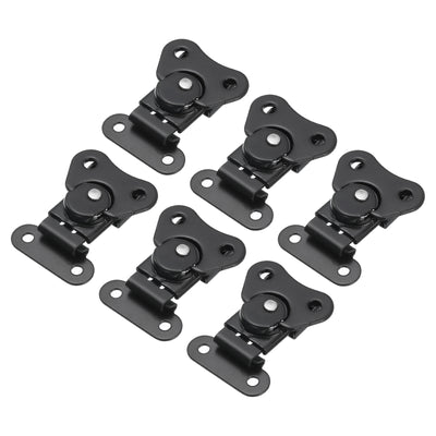 Harfington Uxcell 6Pcs Butterfly Twist Latch, 1.97" Alloy Spring Twist Latch, Black