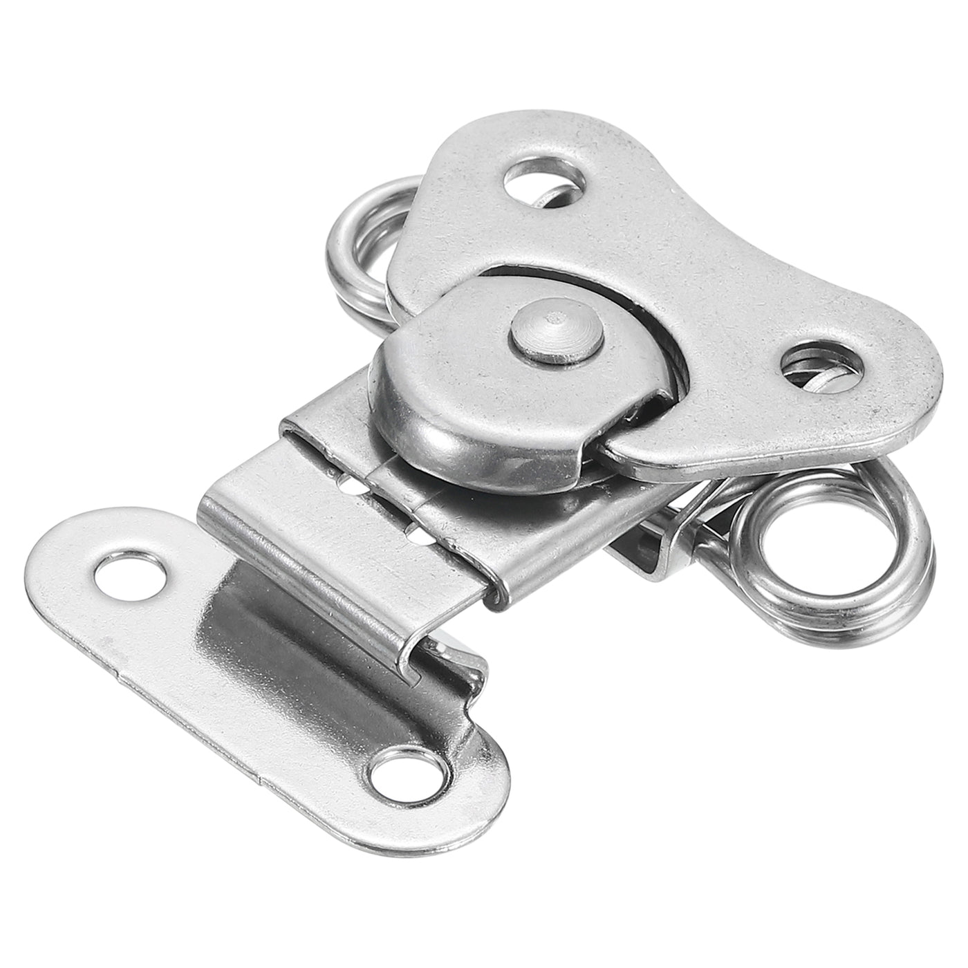 uxcell Uxcell Butterfly Twist Latch, 2.36" Stainless Steel Spring Twist Latch, Silver