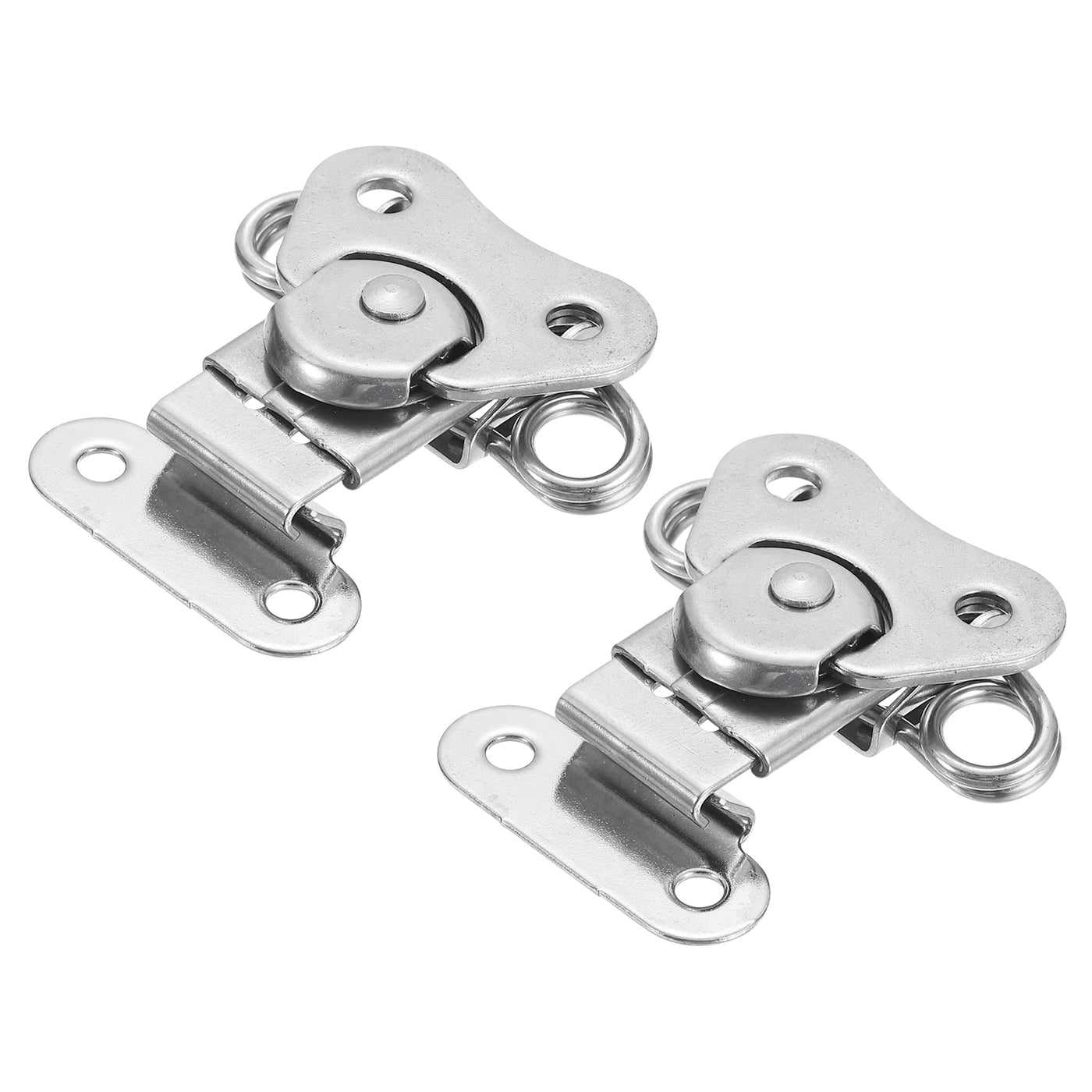 uxcell Uxcell 2Pcs Butterfly Twist Latch, 2.36" Stainless Steel Spring Twist Latch, Silver