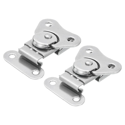 Harfington Uxcell 2Pcs Butterfly Twist Latch, 2" Stainless Steel Spring Twist Latch, Silver