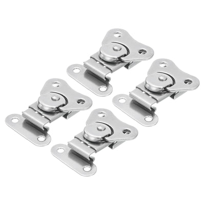 Harfington Uxcell 4Pcs Butterfly Twist Latch, 2" Stainless Steel Spring Twist Latch, Silver