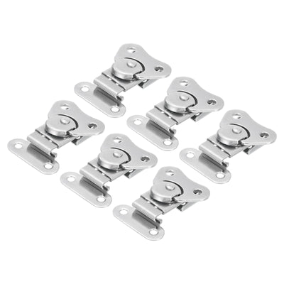 Harfington Uxcell 6 Pcs Butterfly Twist Latch, 2.1" Stainless Steel Keeper Toggle Clamp, Silver