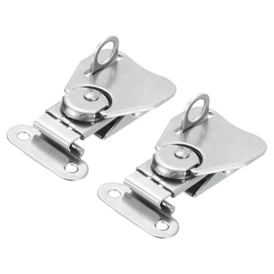 Harfington Uxcell 2Pcs Butterfly Twist Latch, 2.52" Stainless Steel Spring Twist Latch, Silver