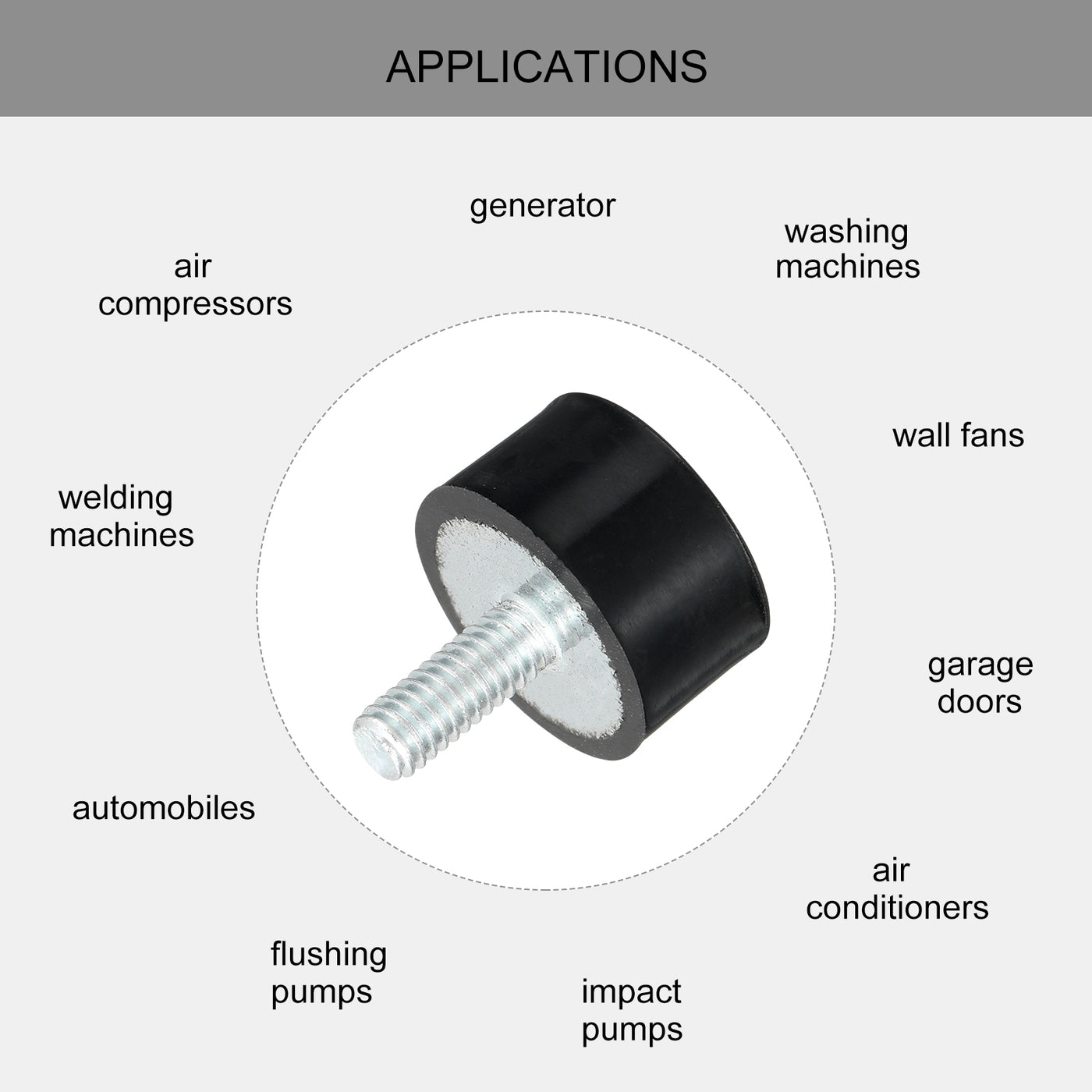 uxcell Uxcell M4 Thread Rubber Mounts, Vibration Isolators, Cylindrical W Studs 15 x 8mm