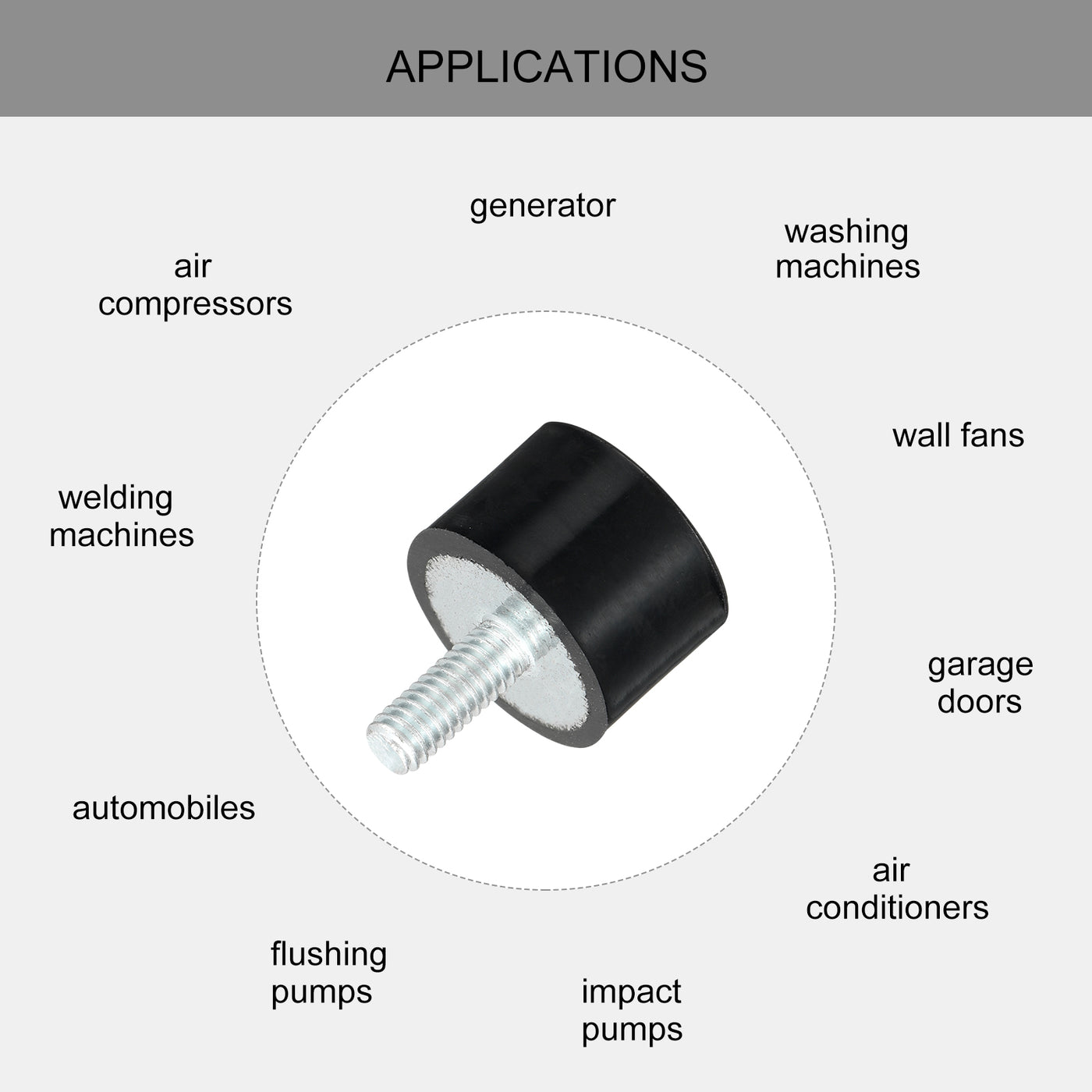 uxcell Uxcell M4 Thread Rubber Mounts, Vibration Isolators, Cylindrical W Studs 15 x 10mm