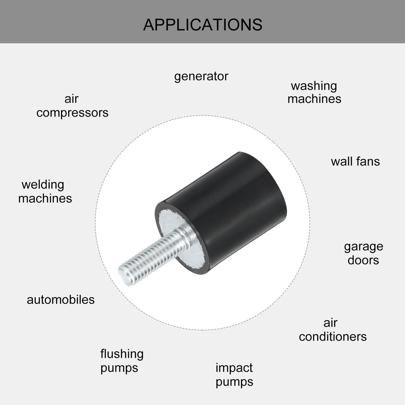 uxcell Uxcell M6 Gewindegummibuchsen, Schwingungsisolatoren, Zylindrischer Stoßdämpfer mit Stiften 20 x 25mm