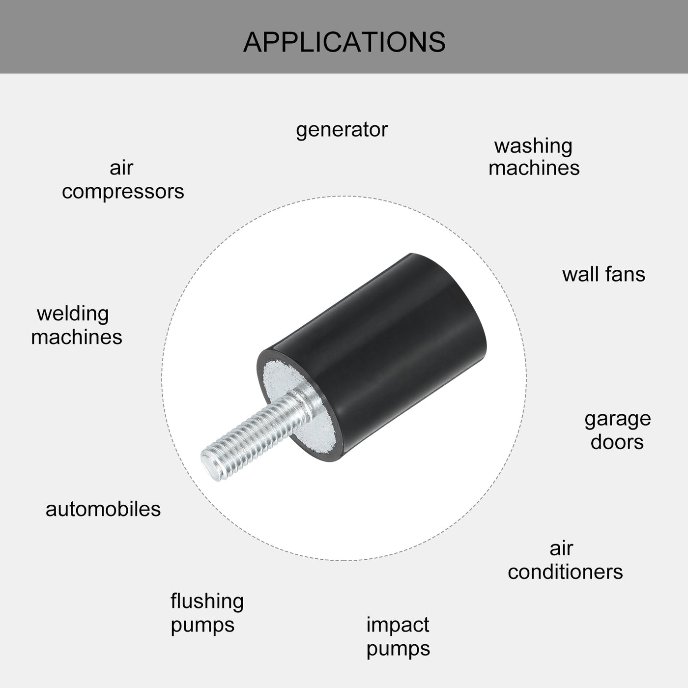 uxcell Uxcell M6 Thread Rubber Mounts, Vibration Isolators, Cylindrical W Studs 20 x 30mm