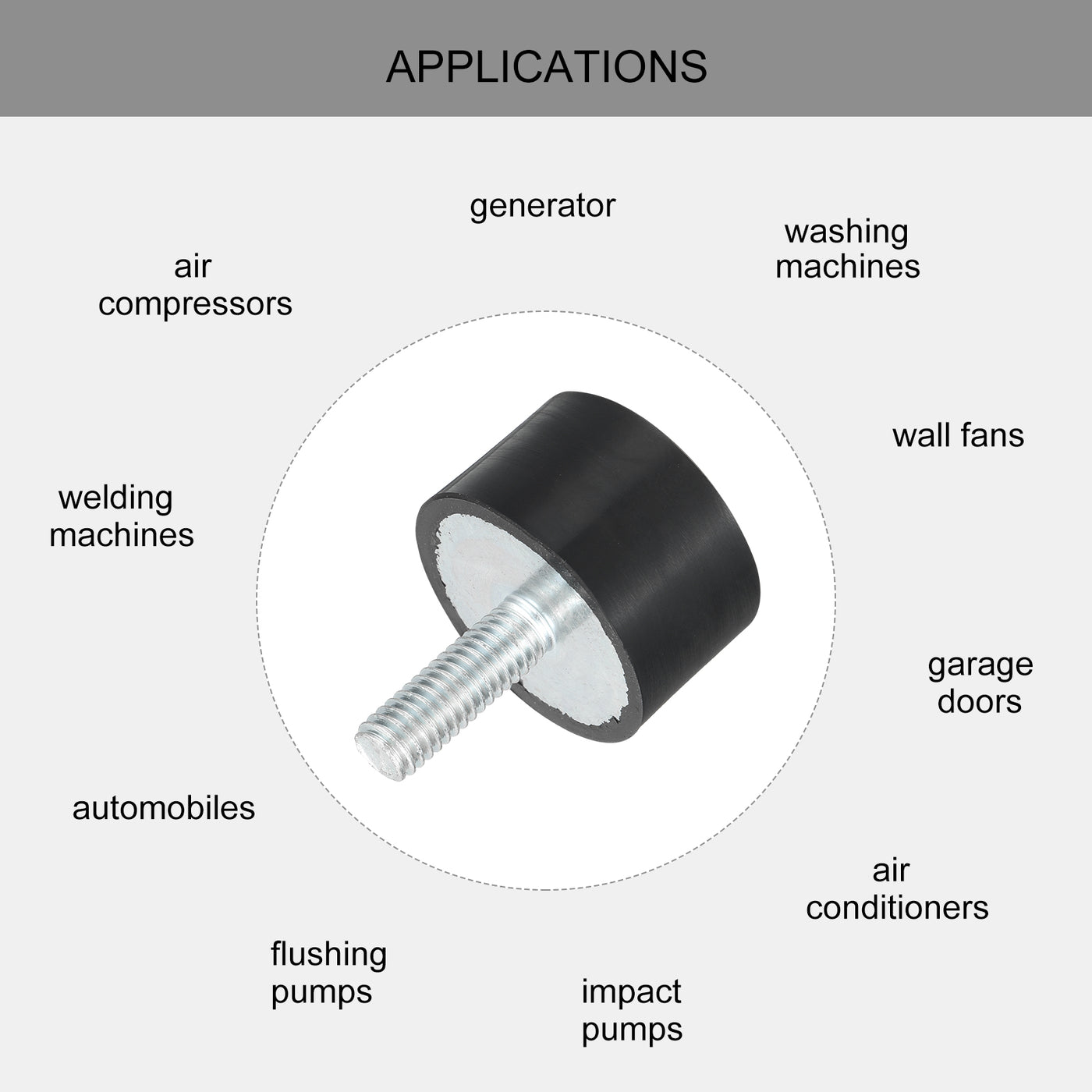 uxcell Uxcell M6 Thread Rubber Mounts, Vibration Isolators, Cylindrical W Studs 25 x 15mm