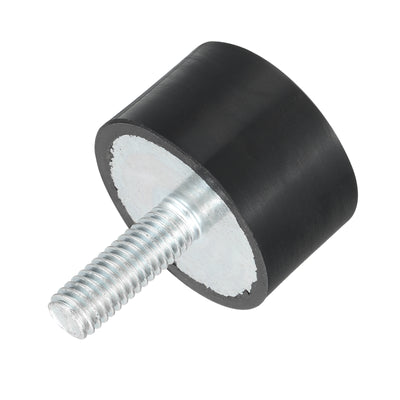 Harfington Uxcell M6 Thread Rubber Mounts, Vibration Isolators, Cylindrical W Studs 25 x 15mm