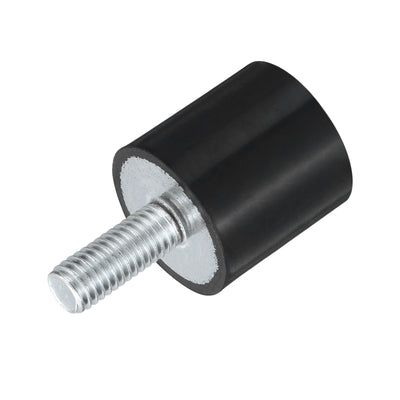 Harfington Uxcell M8 Thread Rubber Mounts, Vibration Isolators, Cylindrical W Studs 25 x 25mm