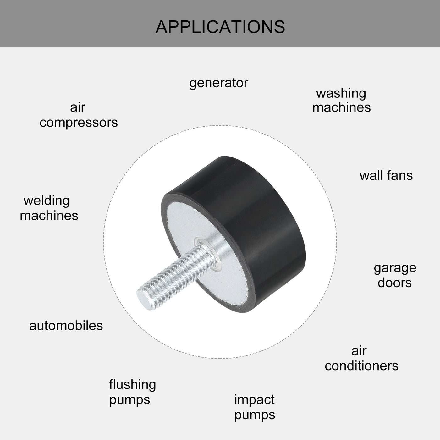 uxcell Uxcell M8 Thread Rubber Mounts, Vibration Isolators, Cylindrical W Studs 40 x 20mm