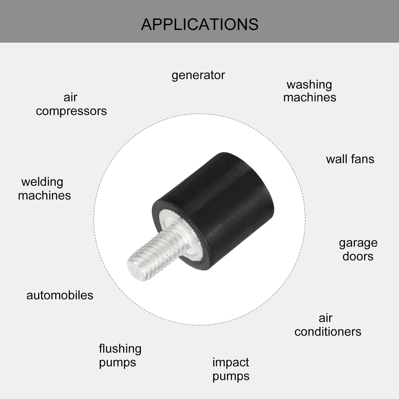 uxcell Uxcell M3 Thread Rubber Mounts, Vibration Isolators, Cylindrical W Studs 8 x 8mm 2pcs