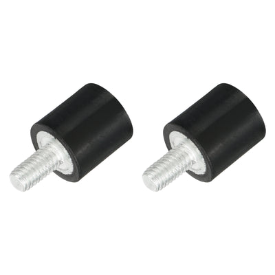 Harfington Uxcell M3 Thread Rubber Mounts, Vibration Isolators, Cylindrical W Studs 8 x 8mm 2pcs