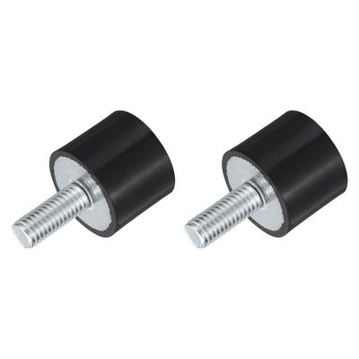 Harfington Uxcell M8 Thread Rubber Mounts, Vibration Isolators, Cylindrical W Studs 25 x 20mm 2pcs