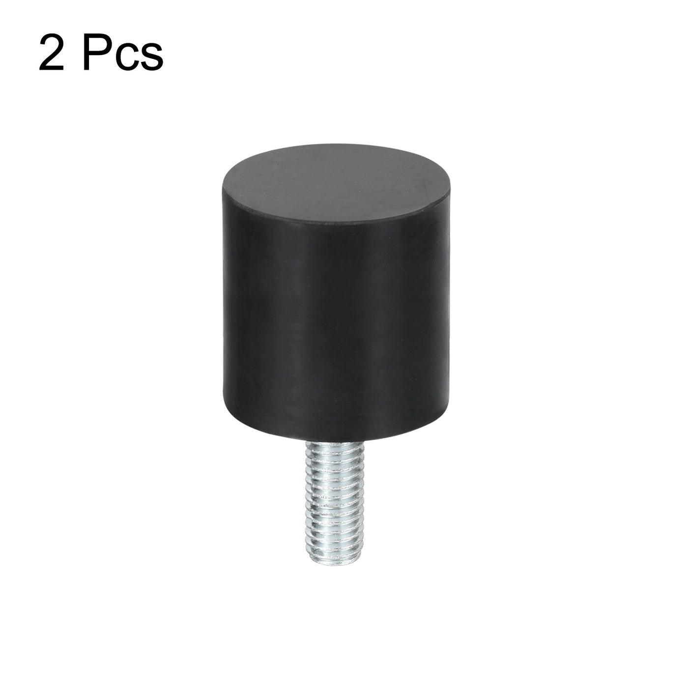 uxcell Uxcell M8 Thread Rubber Mounts, Vibration Isolators, Cylindrical W Studs 30 x 30mm 2pcs