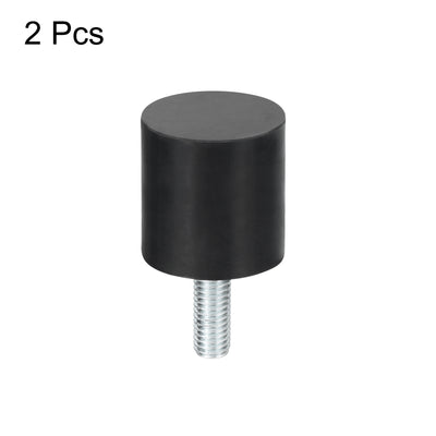 Harfington Uxcell M8 Thread Rubber Mounts, Vibration Isolators, Cylindrical W Studs 30 x 30mm 2pcs